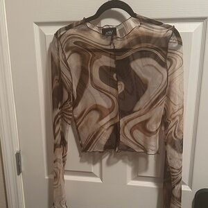 Chic Sheer Swirl Blouse
